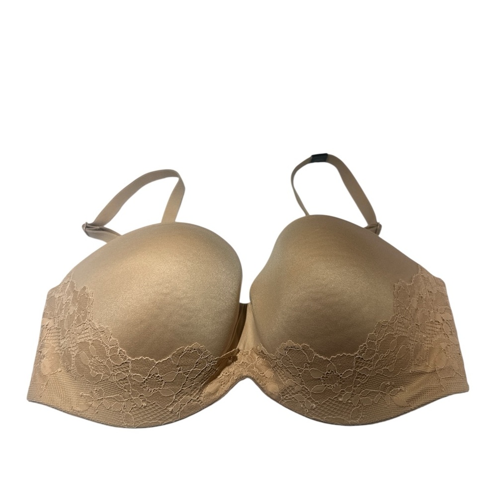 VICTORIAS SECRET BODY BY VICTORIA LINED STRAPLESS BRA!  34DDD BEIGE